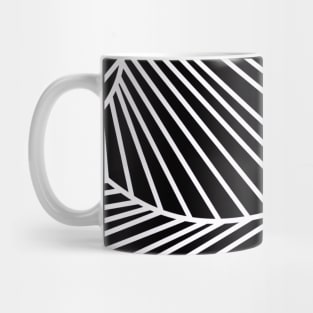 black and white line art abstract pattern Mug